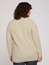 Cardigan mit Seitenschlitzen mit Bio-Baumwolle - Frauen - champagne white Cardigan mit Seitenschlitzen mit Bio-Baumwolle - Frauen - champagne white - 2 - My True Me