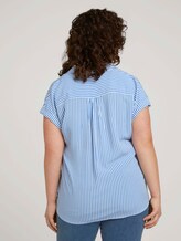 Plus - Gestreifte Kurzarmbluse mit LENZING™ ECOVERO™ - Frauen - marina white vertical stripe Plus - Gestreifte Kurzarmbluse mit LENZING™ ECOVERO™ - Frauen - marina white vertical stripe - 2 - My True Me