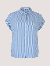 Plus - Gestreifte Kurzarmbluse mit LENZING™ ECOVERO™ - Frauen - marina white vertical stripe Plus - Gestreifte Kurzarmbluse mit LENZING™ ECOVERO™ - Frauen - marina white vertical stripe - 7 - My True Me