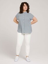 gestreifte Kurzarmbluse mit LENZING™ ECOVERO™ - Frauen - jasper white vertical stripe gestreifte Kurzarmbluse mit LENZING™ ECOVERO™ - Frauen - jasper white vertical stripe - 3 - My True Me