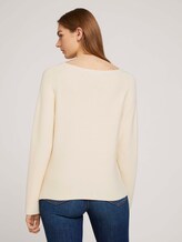 Strukturierter Pullover mit Bio-Baumwolle - Frauen - soft creme beige Strukturierter Pullover mit Bio-Baumwolle - Frauen - soft creme beige - 2 - TOM TAILOR Denim