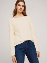Strukturierter Pullover mit Bio-Baumwolle - Frauen - soft creme beige Strukturierter Pullover mit Bio-Baumwolle - Frauen - soft creme beige - 5 - TOM TAILOR Denim