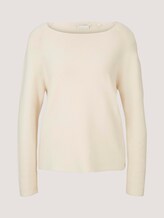 Strukturierter Pullover mit Bio-Baumwolle - Frauen - soft creme beige Strukturierter Pullover mit Bio-Baumwolle - Frauen - soft creme beige - 7 - TOM TAILOR Denim