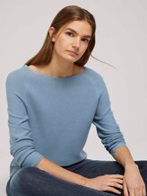 Strukturierter Pullover mit Bio-Baumwolle - Frauen - soft mid blue Strukturierter Pullover mit Bio-Baumwolle - Frauen - soft mid blue - 5 - TOM TAILOR Denim