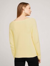 Strukturierter Pullover mit Bio-Baumwolle - Frauen - soft yellow Strukturierter Pullover mit Bio-Baumwolle - Frauen - soft yellow - 2 - TOM TAILOR Denim