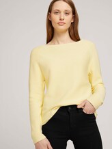 Strukturierter Pullover mit Bio-Baumwolle - Frauen - soft yellow Strukturierter Pullover mit Bio-Baumwolle - Frauen - soft yellow - 5 - TOM TAILOR Denim