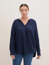 Bluse mit LENZING™ ECOVERO™ und Faltendetail - Frauen - Sky Captain Blue Bluse mit LENZING™ ECOVERO™ und Faltendetail - Frauen - Sky Captain Blue - 1 - My True Me