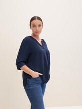 Bluse mit LENZING™ ECOVERO™ und Faltendetail - Frauen - Sky Captain Blue Bluse mit LENZING™ ECOVERO™ und Faltendetail - Frauen - Sky Captain Blue - 5 - My True Me