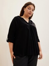 Plus - Bluse mit LENZING™ ECOVERO™ und Faltendetail - Frauen - deep black Plus - Bluse mit LENZING™ ECOVERO™ und Faltendetail - Frauen - deep black - 5 - My True Me