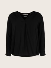 Plus - Bluse mit LENZING™ ECOVERO™ und Faltendetail - Frauen - deep black Plus - Bluse mit LENZING™ ECOVERO™ und Faltendetail - Frauen - deep black - 7 - My True Me