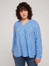 Bluse mit LENZING™ ECOVERO™ und Faltendetail - Frauen - blue flowers and dots Bluse mit LENZING™ ECOVERO™ und Faltendetail - Frauen - blue flowers and dots - 1 - My True Me