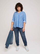 Bluse mit LENZING™ ECOVERO™ und Faltendetail - Frauen - blue flowers and dots Bluse mit LENZING™ ECOVERO™ und Faltendetail - Frauen - blue flowers and dots - 3 - My True Me