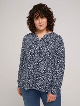 Bluse mit LENZING™ ECOVERO™ und Faltendetail - Frauen - navy flowers and dots Bluse mit LENZING™ ECOVERO™ und Faltendetail - Frauen - navy flowers and dots - 1 - My True Me