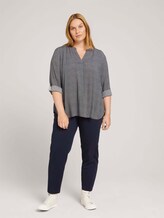 Curvy - Bluse mit LENZING™ ECOVERO™ und Faltendetail - Frauen - blue camel dot design Curvy - Bluse mit LENZING™ ECOVERO™ und Faltendetail - Frauen - blue camel dot design - 3 - My True Me