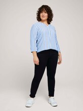 Gestreifte Henleybluse mit LENZING™ ECOVERO™ - Frauen - blue white vertical stripes Gestreifte Henleybluse mit LENZING™ ECOVERO™ - Frauen - blue white vertical stripes - 3 - My True Me