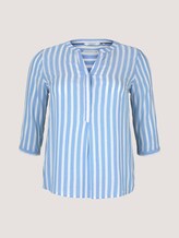 Gestreifte Henleybluse mit LENZING™ ECOVERO™ - Frauen - blue white vertical stripes Gestreifte Henleybluse mit LENZING™ ECOVERO™ - Frauen - blue white vertical stripes - 7 - My True Me