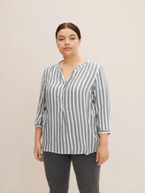 Gestreifte Henleybluse - Frauen - offwhite navy vertical stripe Gestreifte Henleybluse - Frauen - offwhite navy vertical stripe - 1 - My True Me