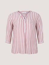 Curvy - Gestreifte Henleybluse mit LENZING™ ECOVERO™ - Frauen - light berry white stripe Curvy - Gestreifte Henleybluse mit LENZING™ ECOVERO™ - Frauen - light berry white stripe - 7 - My True Me