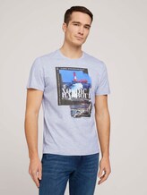 T-Shirt mit Bio-Baumwolle - Männer - Light Stone Grey Melange T-Shirt mit Bio-Baumwolle - Männer - Light Stone Grey Melange - 1 - TOM TAILOR