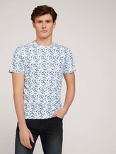 gemustertes T-Shirt mit Bio-Baumwolle - Männer - white base blue shades design gemustertes T-Shirt mit Bio-Baumwolle - Männer - white base blue shades design - 1 - TOM TAILOR