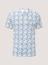 gemustertes T-Shirt mit Bio-Baumwolle - Männer - white base blue shades design gemustertes T-Shirt mit Bio-Baumwolle - Männer - white base blue shades design - 7 - TOM TAILOR