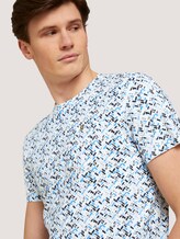 gemustertes T-Shirt mit Bio-Baumwolle - Männer - white base blue shades design gemustertes T-Shirt mit Bio-Baumwolle - Männer - white base blue shades design - 9 - TOM TAILOR