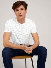 gemustertes T-Shirt mit Bio-Baumwolle - Männer - white base blue element design gemustertes T-Shirt mit Bio-Baumwolle - Männer - white base blue element design - 5 - TOM TAILOR