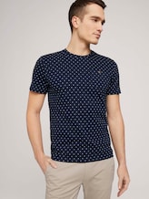 gemustertes T-Shirt mit Bio-Baumwolle - Männer - navy base white element design gemustertes T-Shirt mit Bio-Baumwolle - Männer - navy base white element design - 5 - TOM TAILOR