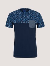 gemustertes T-Shirt mit Bio-Baumwolle - Männer - navy base blue shades design gemustertes T-Shirt mit Bio-Baumwolle - Männer - navy base blue shades design - 7 - TOM TAILOR