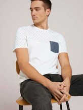gemustertes T-Shirt mit Bio-Baumwolle - Männer - white base blue element design gemustertes T-Shirt mit Bio-Baumwolle - Männer - white base blue element design - 5 - TOM TAILOR