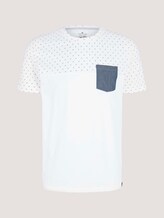 gemustertes T-Shirt mit Bio-Baumwolle - Männer - white base blue element design gemustertes T-Shirt mit Bio-Baumwolle - Männer - white base blue element design - 7 - TOM TAILOR