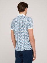 gemustertes Poloshirt mit Bio-Baumwolle - Männer - white base blue shades design gemustertes Poloshirt mit Bio-Baumwolle - Männer - white base blue shades design - 2 - TOM TAILOR