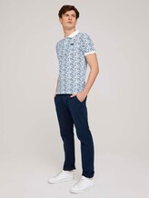 gemustertes Poloshirt mit Bio-Baumwolle - Männer - white base blue shades design gemustertes Poloshirt mit Bio-Baumwolle - Männer - white base blue shades design - 3 - TOM TAILOR
