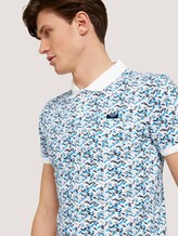 gemustertes Poloshirt mit Bio-Baumwolle - Männer - white base blue shades design gemustertes Poloshirt mit Bio-Baumwolle - Männer - white base blue shades design - 9 - TOM TAILOR