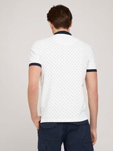 gemustertes Poloshirt mit Bio-Baumwolle - Männer - white base blue element design gemustertes Poloshirt mit Bio-Baumwolle - Männer - white base blue element design - 2 - TOM TAILOR