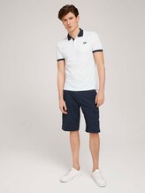 gemustertes Poloshirt mit Bio-Baumwolle - Männer - white base blue element design gemustertes Poloshirt mit Bio-Baumwolle - Männer - white base blue element design - 3 - TOM TAILOR