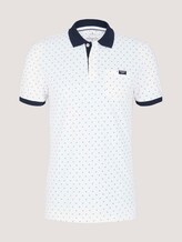 gemustertes Poloshirt mit Bio-Baumwolle - Männer - white base blue element design gemustertes Poloshirt mit Bio-Baumwolle - Männer - white base blue element design - 7 - TOM TAILOR