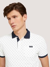 gemustertes Poloshirt mit Bio-Baumwolle - Männer - white base blue element design gemustertes Poloshirt mit Bio-Baumwolle - Männer - white base blue element design - 9 - TOM TAILOR