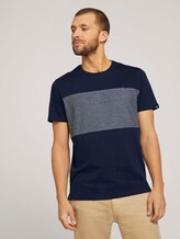 Tshirt mit gestreiftem Einsatz - Männer - Dark Blue Tshirt mit gestreiftem Einsatz - Männer - Dark Blue - 1 - TOM TAILOR