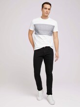 Tshirt mit gestreiftem Einsatz - Männer - Off White Tshirt mit gestreiftem Einsatz - Männer - Off White - 3 - TOM TAILOR