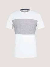 Tshirt mit gestreiftem Einsatz - Männer - Off White Tshirt mit gestreiftem Einsatz - Männer - Off White - 7 - TOM TAILOR