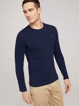 Langarmshirt mit Bio-Baumwolle - Männer - Dark Blue Langarmshirt mit Bio-Baumwolle - Männer - Dark Blue - 5 - TOM TAILOR