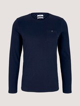 Langarmshirt mit Bio-Baumwolle - Männer - Dark Blue Langarmshirt mit Bio-Baumwolle - Männer - Dark Blue - 7 - TOM TAILOR