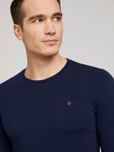 Langarmshirt mit Bio-Baumwolle - Männer - Dark Blue Langarmshirt mit Bio-Baumwolle - Männer - Dark Blue - 9 - TOM TAILOR