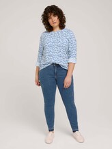 Bluse mit Faltendetails - Frauen - blue aquarelle dots Bluse mit Faltendetails - Frauen - blue aquarelle dots - 3 - My True Me