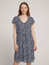Mini-Kleid mit LENZING™ ECOVERO™ und Rückendetail - Frauen - blue flower print Mini-Kleid mit LENZING™ ECOVERO™ und Rückendetail - Frauen - blue flower print - 1 - TOM TAILOR Denim