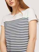 Gestreiftes T-Shirt mit Bio-Baumwolle - Frauen - Gardenia White Gestreiftes T-Shirt mit Bio-Baumwolle - Frauen - Gardenia White - 9 - TOM TAILOR Denim