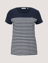Gestreiftes T-Shirt mit Bio-Baumwolle - Frauen - Sky Captain Blue Gestreiftes T-Shirt mit Bio-Baumwolle - Frauen - Sky Captain Blue - 7 - TOM TAILOR Denim