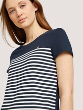 Gestreiftes T-Shirt mit Bio-Baumwolle - Frauen - Sky Captain Blue Gestreiftes T-Shirt mit Bio-Baumwolle - Frauen - Sky Captain Blue - 9 - TOM TAILOR Denim