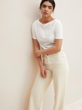 Basic T-Shirt mit Bio-Baumwolle - Frauen - Gardenia White Basic T-Shirt mit Bio-Baumwolle - Frauen - Gardenia White - 5 - TOM TAILOR Denim